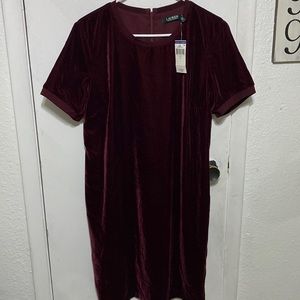 Lauren Ralph Lauren Maroon Velour dress